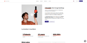 Lumoview PropTech for Digitizing Buildings Website Homepage